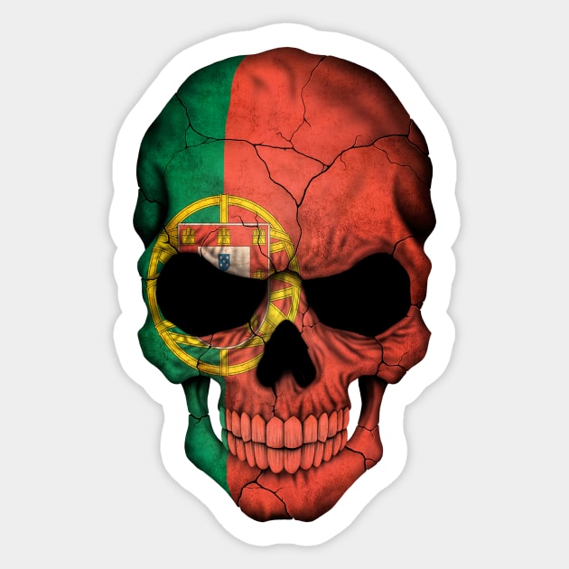 Portuguese Flag Skull Sticker by jeffbartels